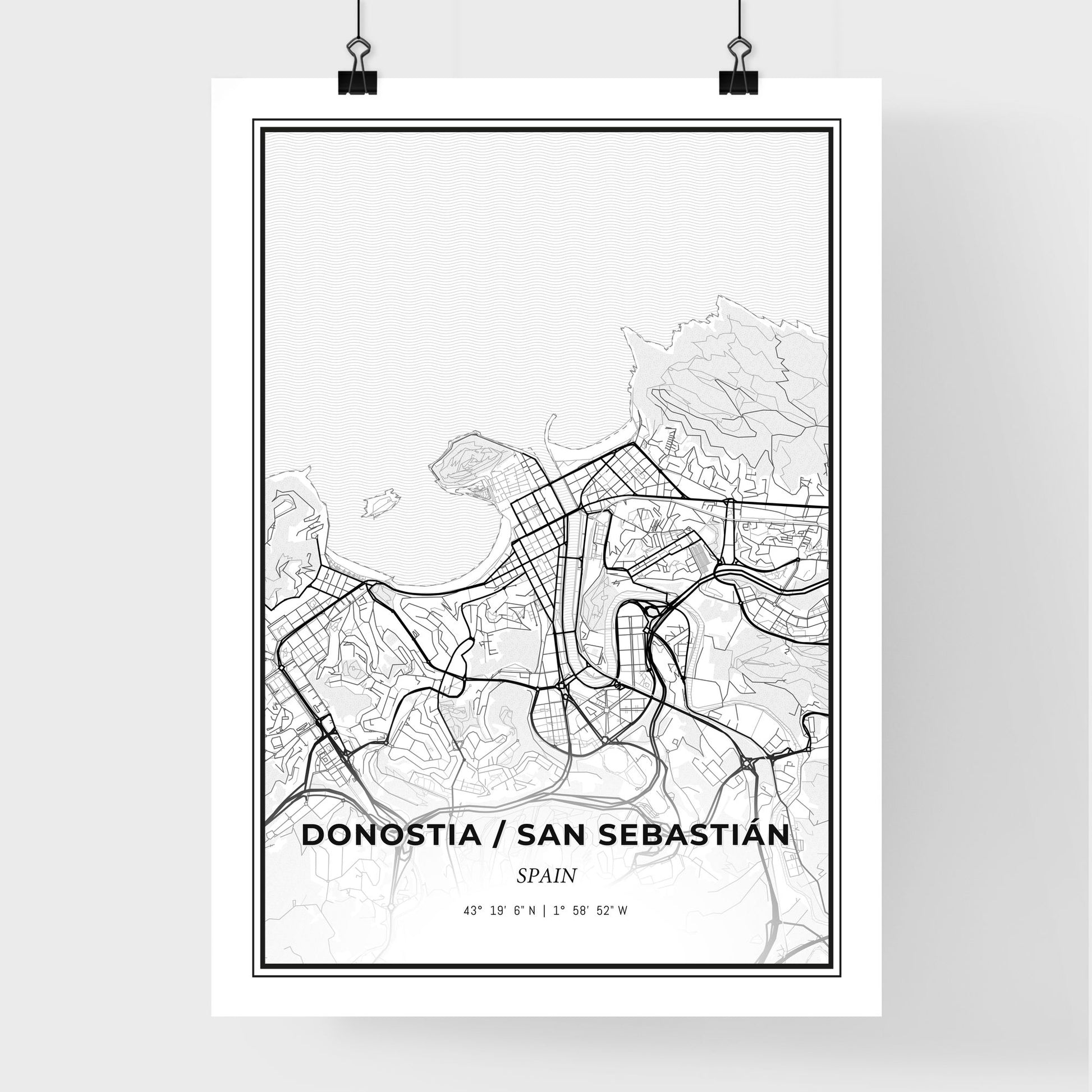 Donostia / San Sebastián Spain - Premium City Map Poster