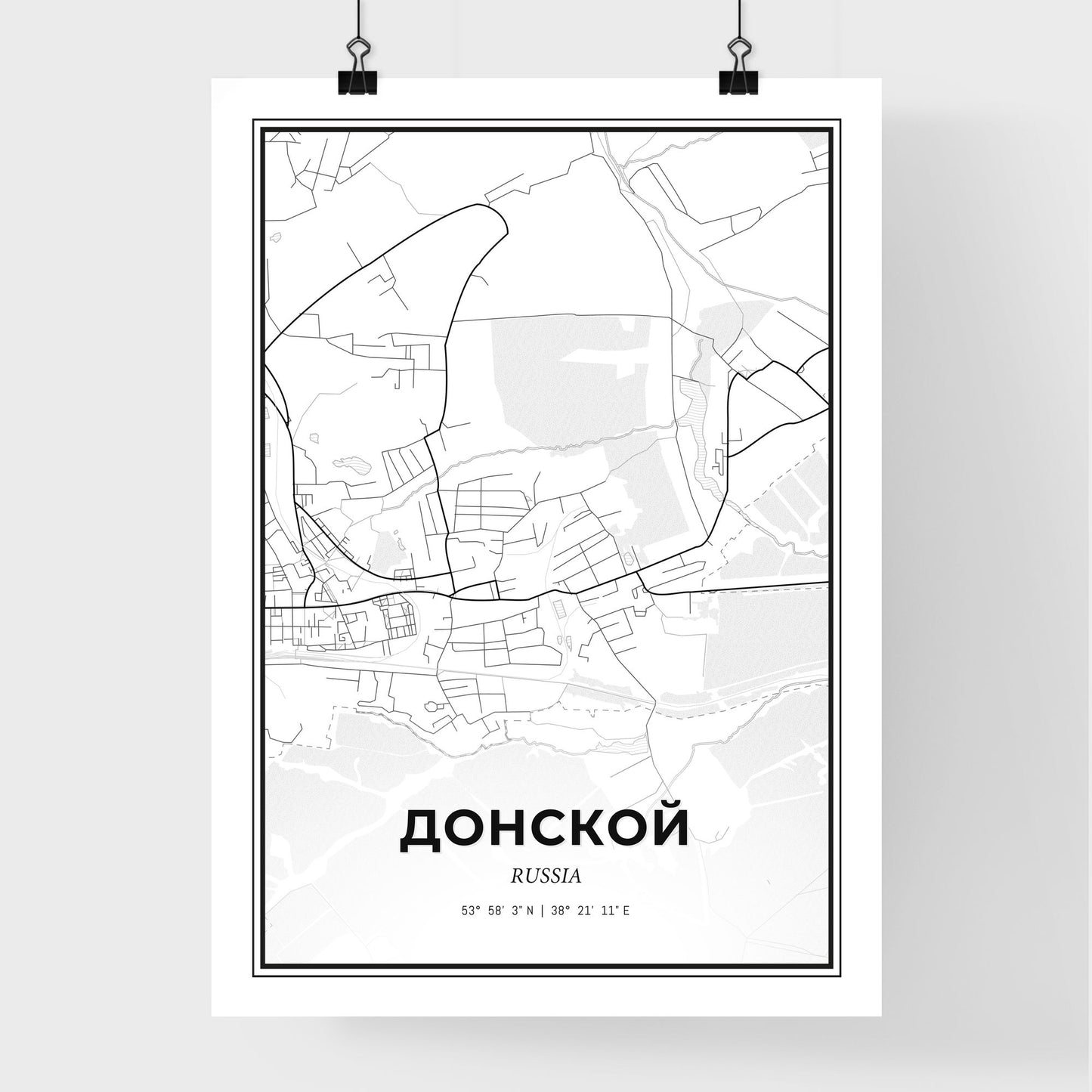 Donskoy Russia - Premium City Map Poster