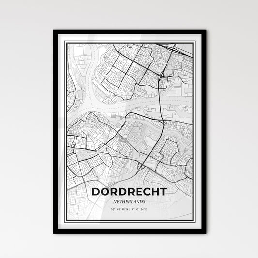  Dordrecht Netherlands - Scandinavian Style City Map for Modern Home Decor