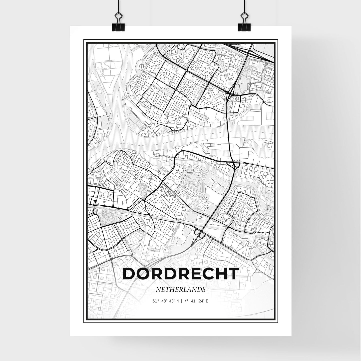  Dordrecht Netherlands - Premium City Map Poster