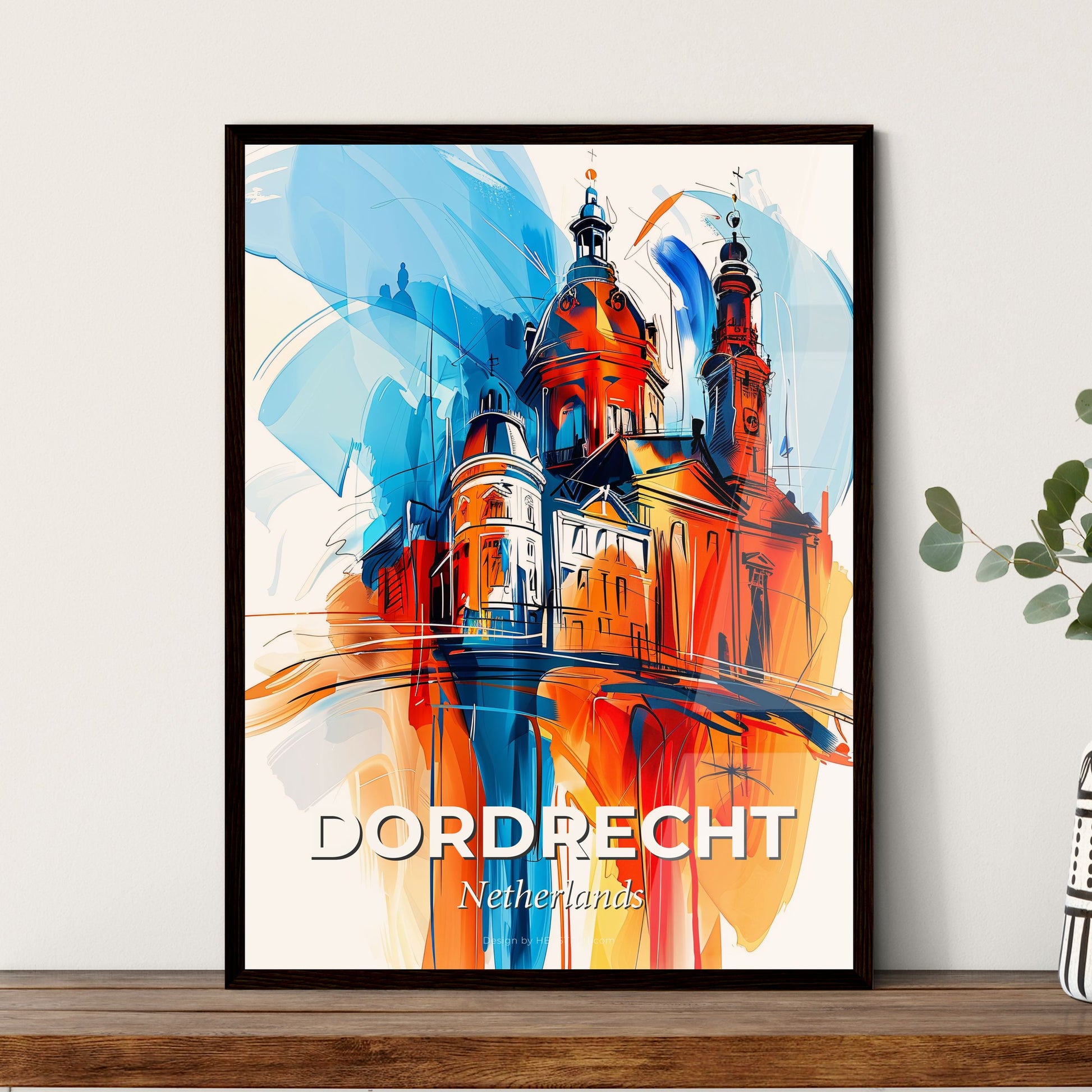 Vibrant Dordrecht, Netherlands - A Painting Of A Building