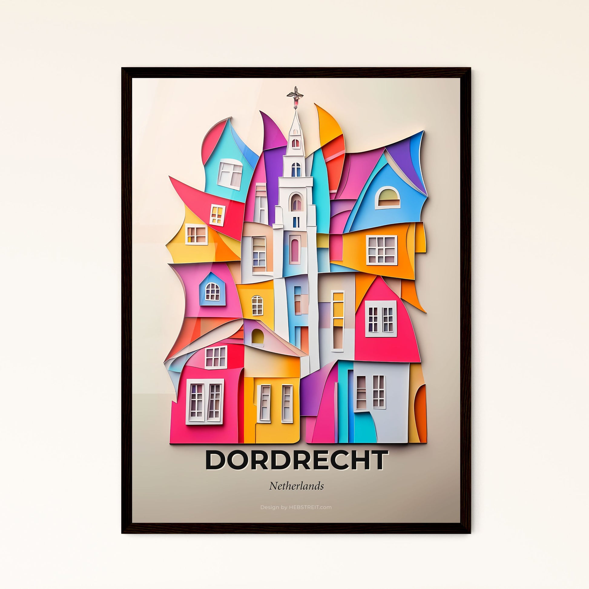 Vivid Dordrecht, Netherlands - a colorful city with a clock tower on top of it