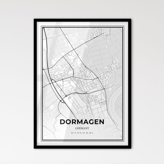 Dormagen Germany - Scandinavian Style City Map for Modern Home Decor