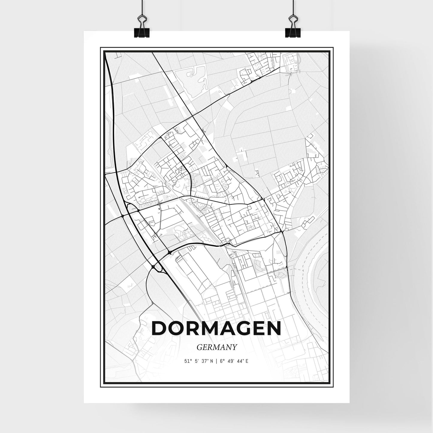 Dormagen Germany - Premium City Map Poster