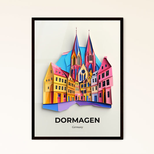 Vivid Dormagen, Germany - a paper cut of a city with a church