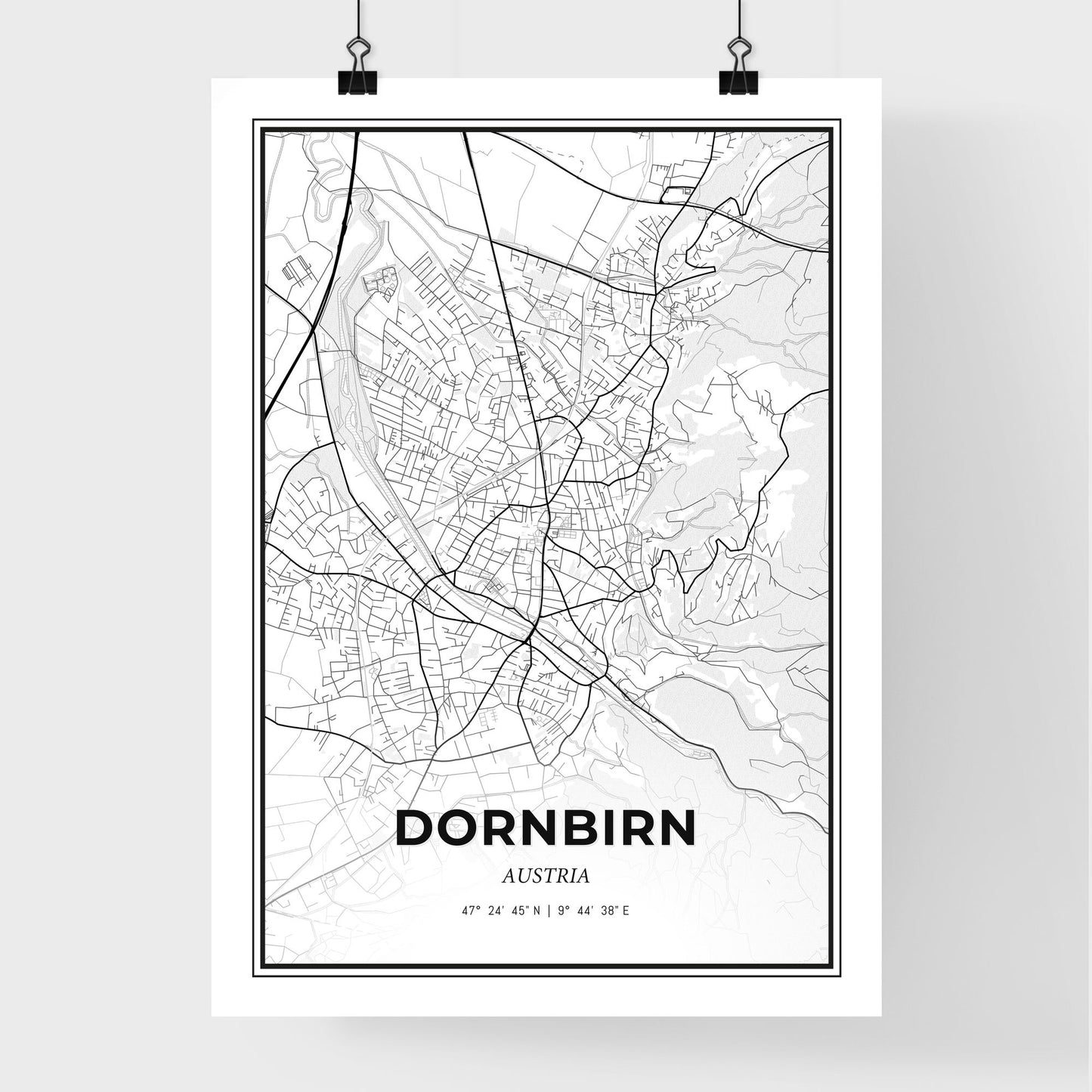 Dornbirn Austria - Premium City Map Poster