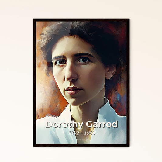 Portrait of Dorothy Garrod, 1892 - 1968. Impressionistic painting of a woman in a white shirt.