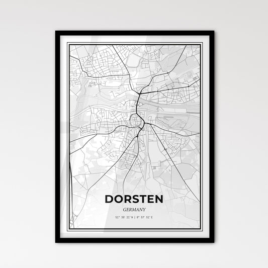 Dorsten Germany - Scandinavian Style City Map for Modern Home Decor