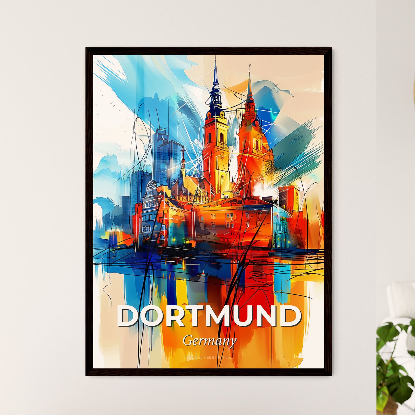 Vibrant Dortmund, Germany - A Painting Of A City