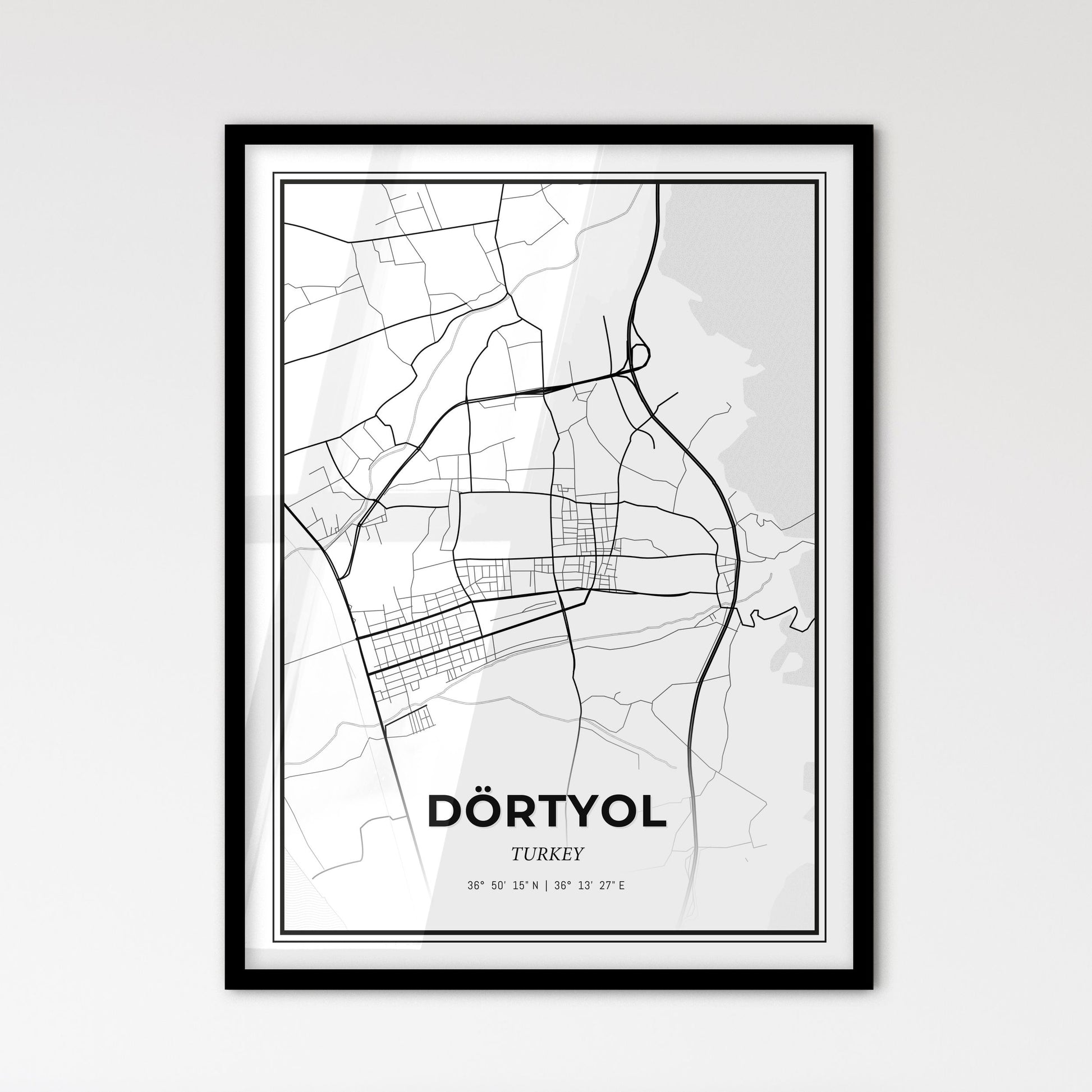 Dörtyol Turkey - Scandinavian Style City Map for Modern Home Decor