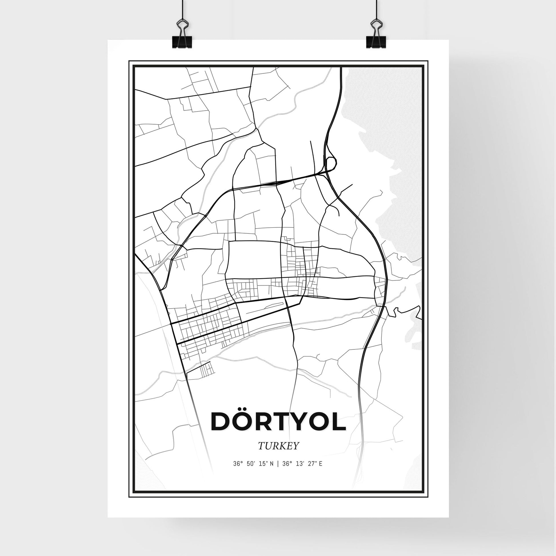 Dörtyol Turkey - Premium City Map Poster