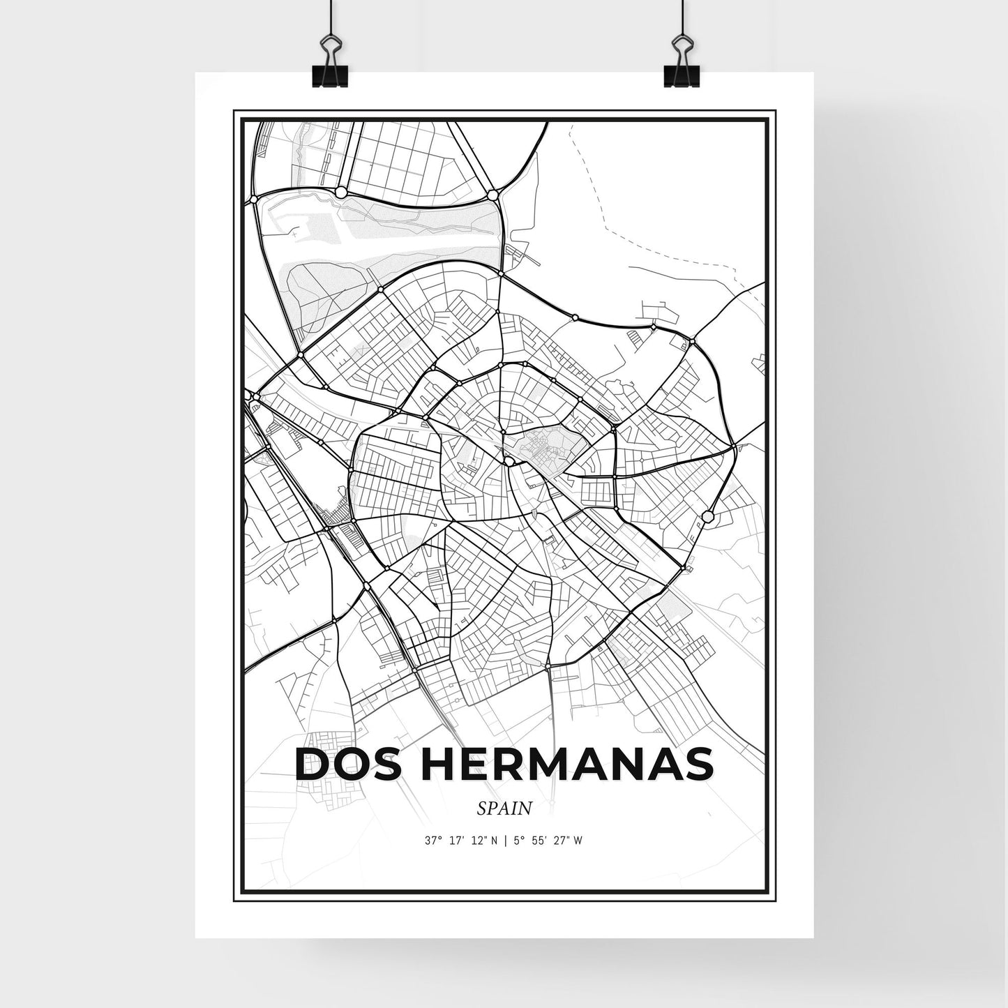 Dos Hermanas Spain - Premium City Map Poster