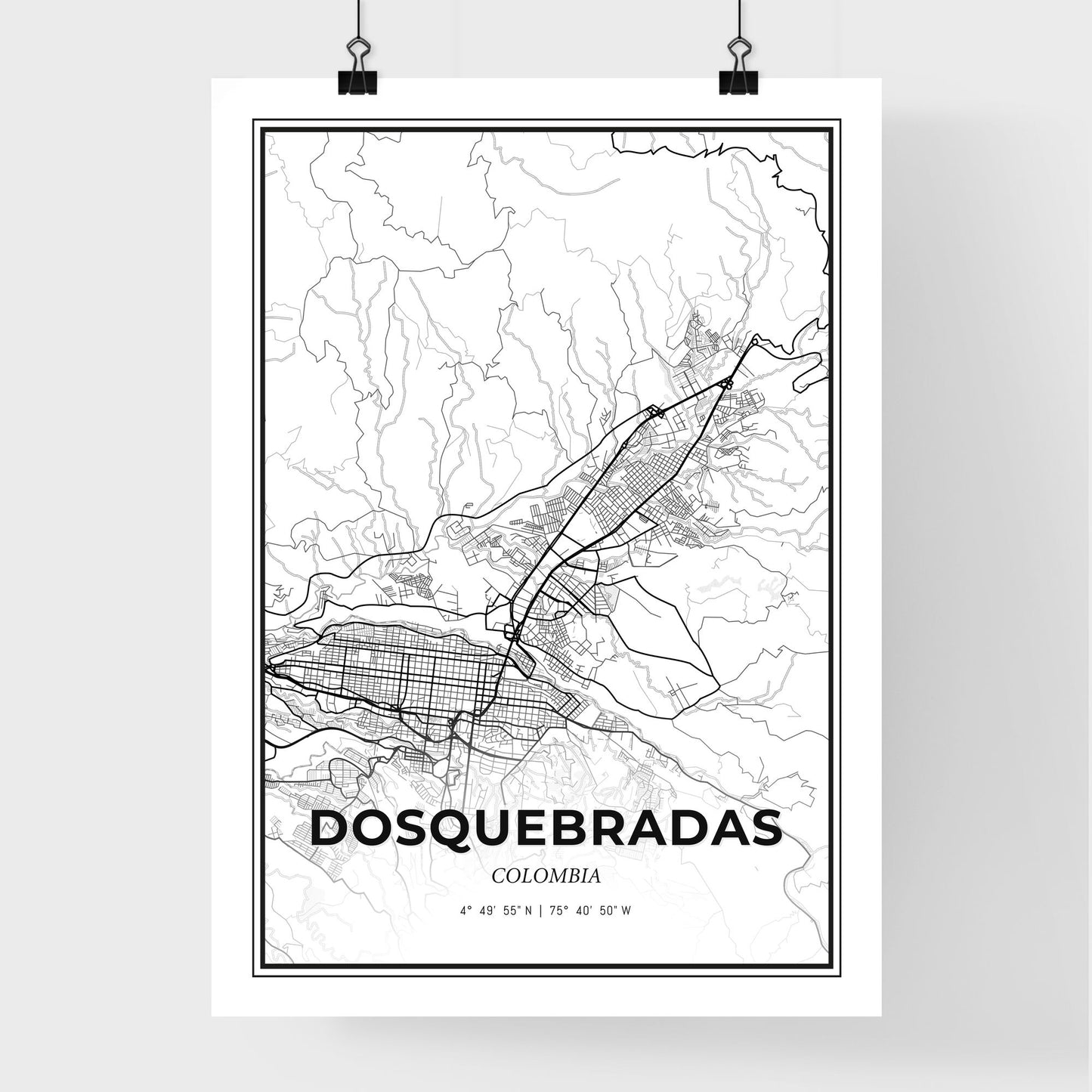 Dosquebradas Colombia - Premium City Map Poster