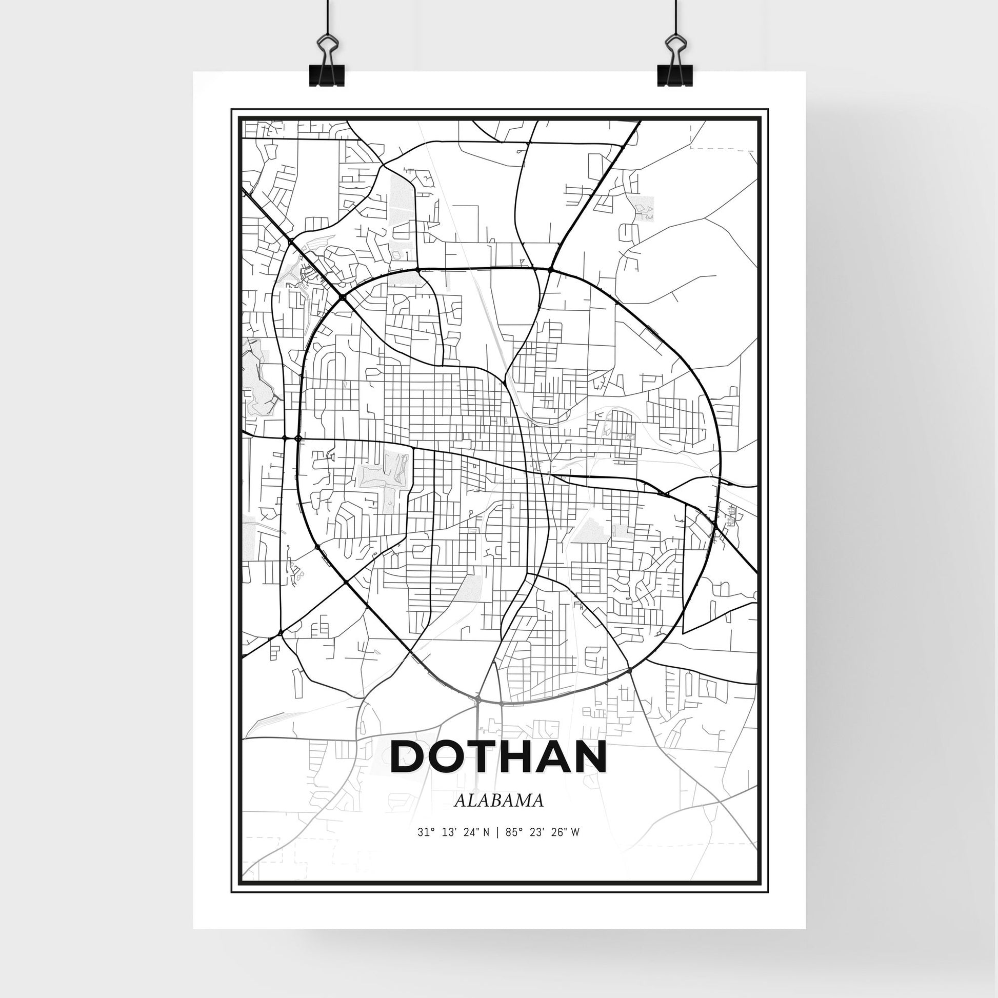 Dothan Alabama - Premium City Map Poster