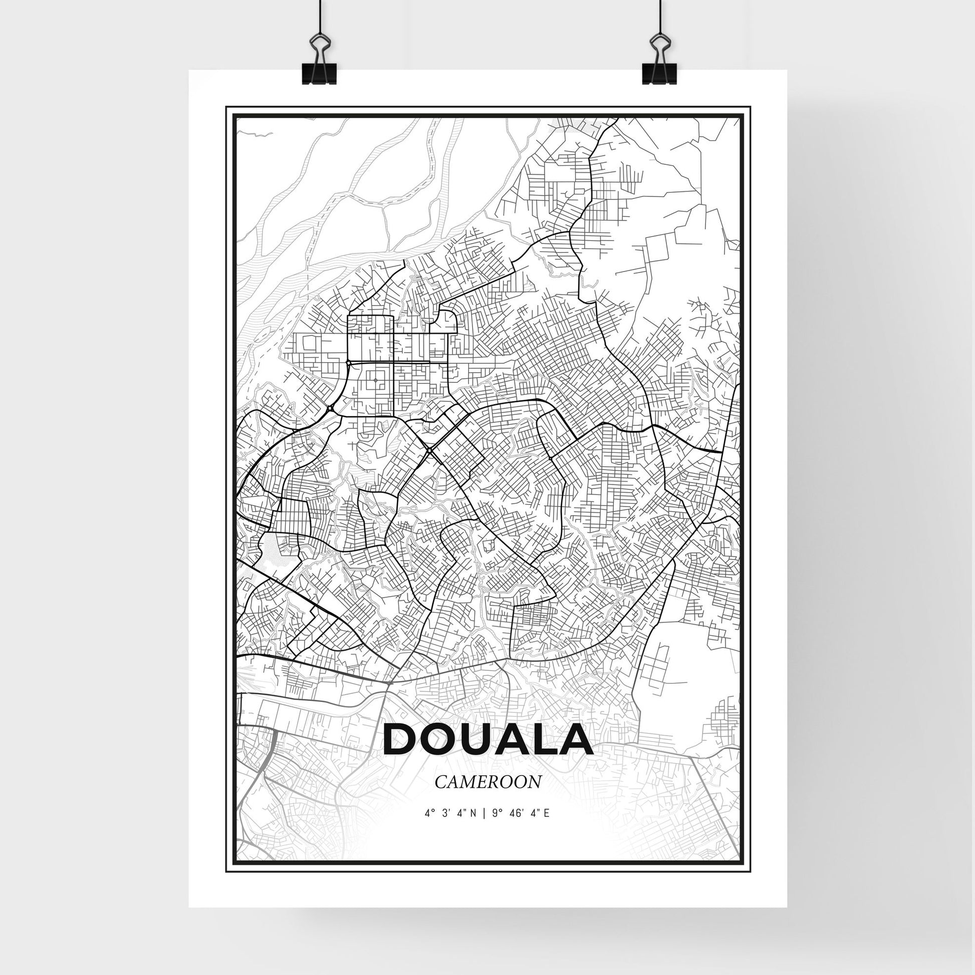 Douala Cameroon - Premium City Map Poster