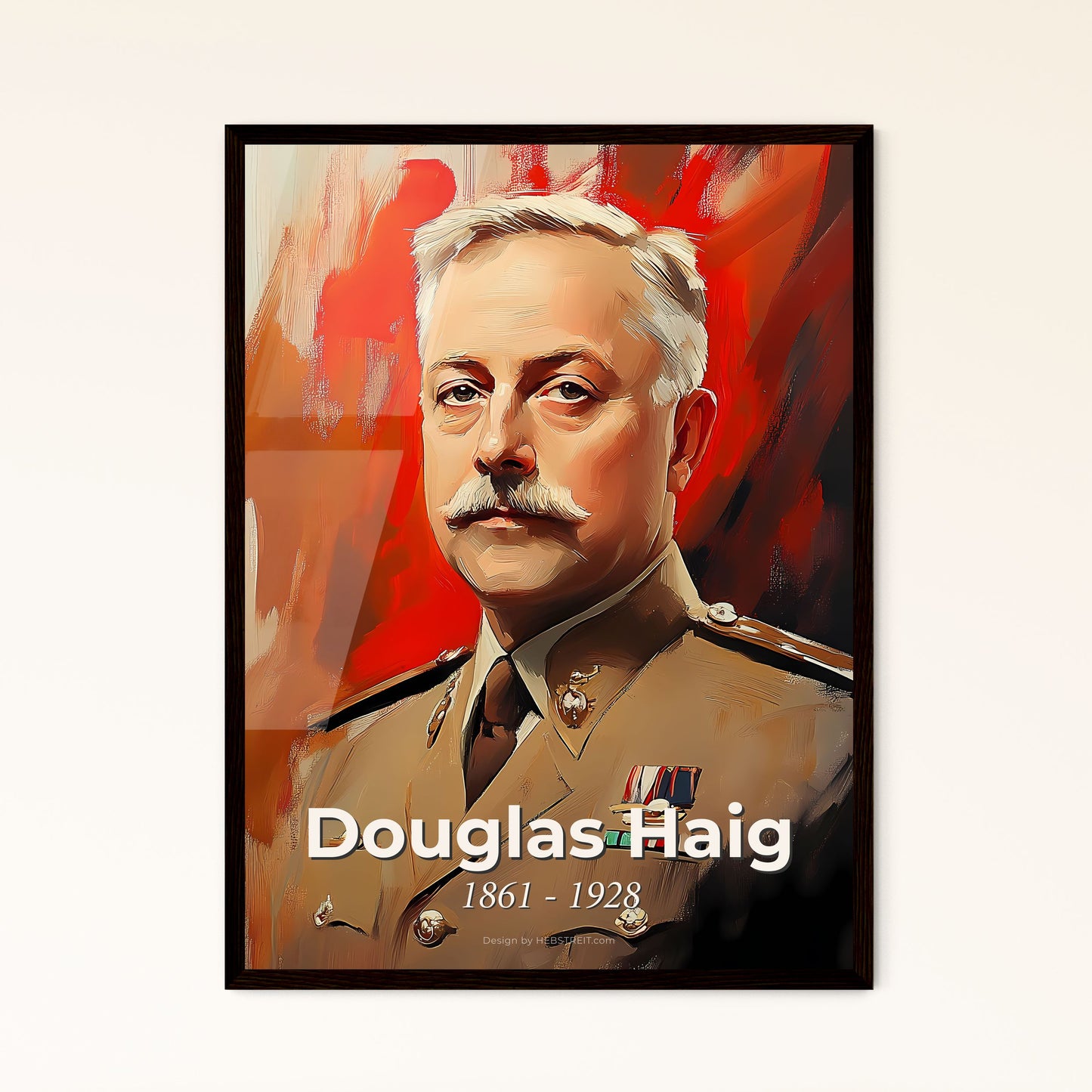 Portrait of Douglas Haig, 1861 - 1928. Impressionistic painting of a man in a military uniform.