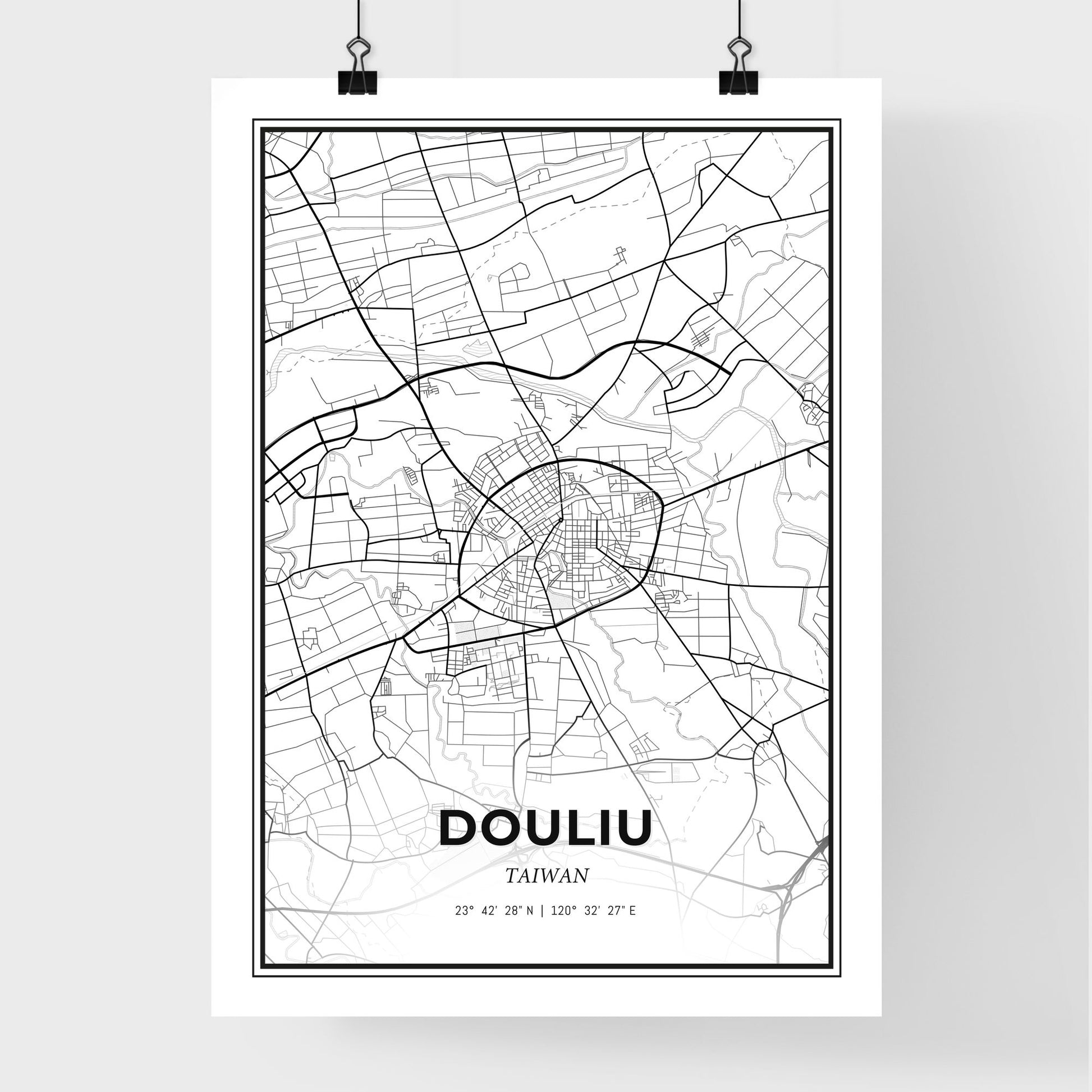 Douliu Taiwan - Premium City Map Poster