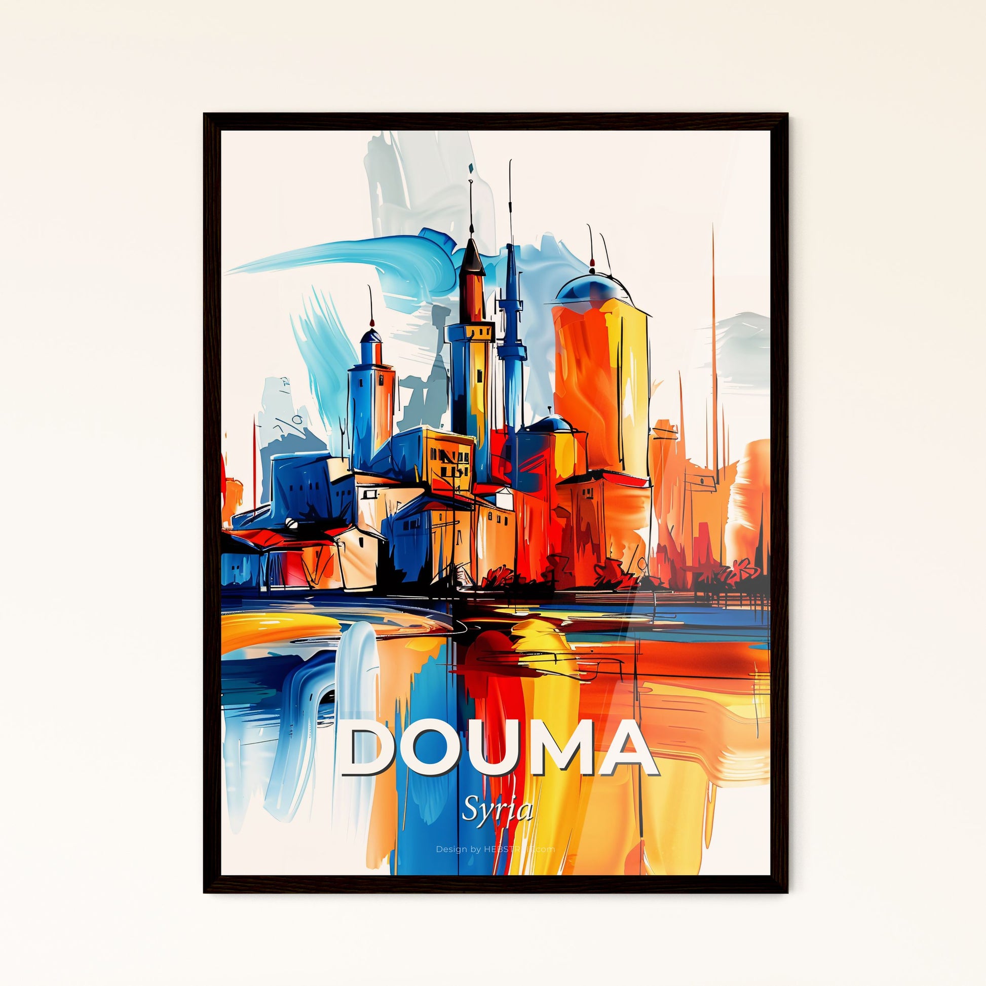 Vibrant Douma, Syria - A Painting Of A City