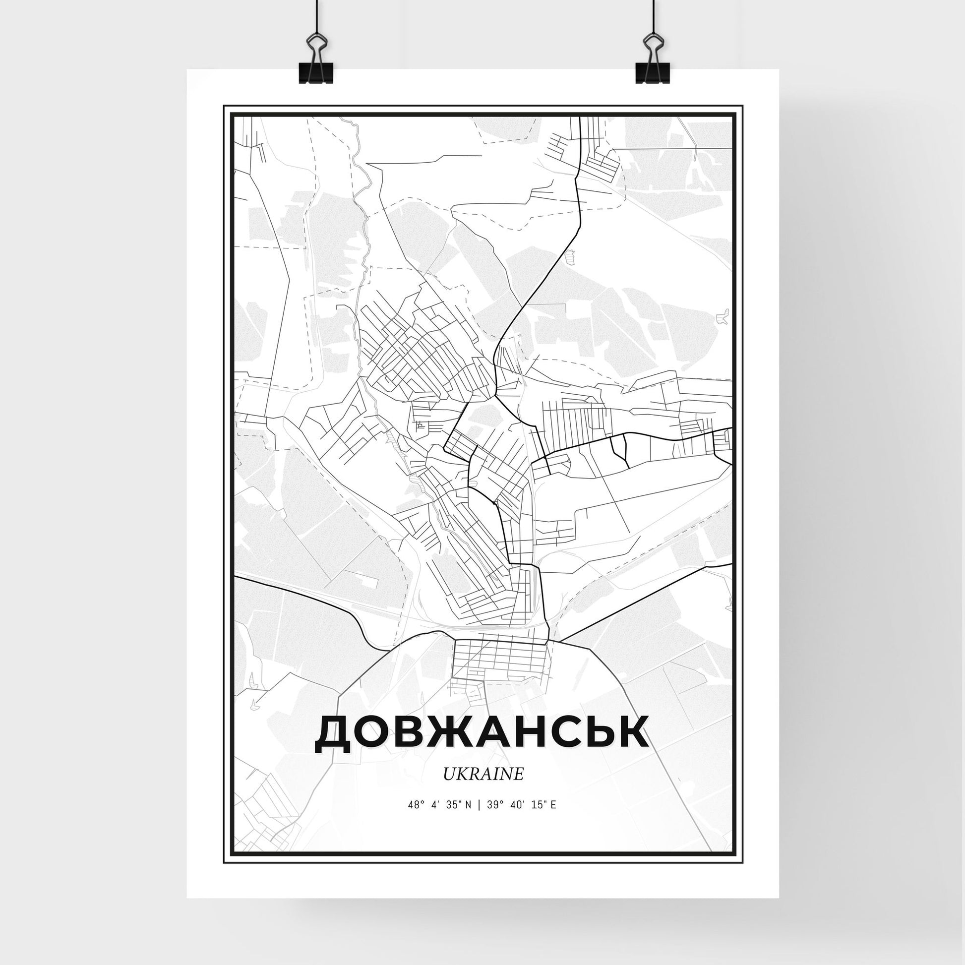 Dovzhansk Ukraine - Premium City Map Poster