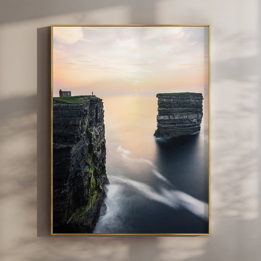 Downpatrick Head Sunset Print – Irish Coastal Wall Art