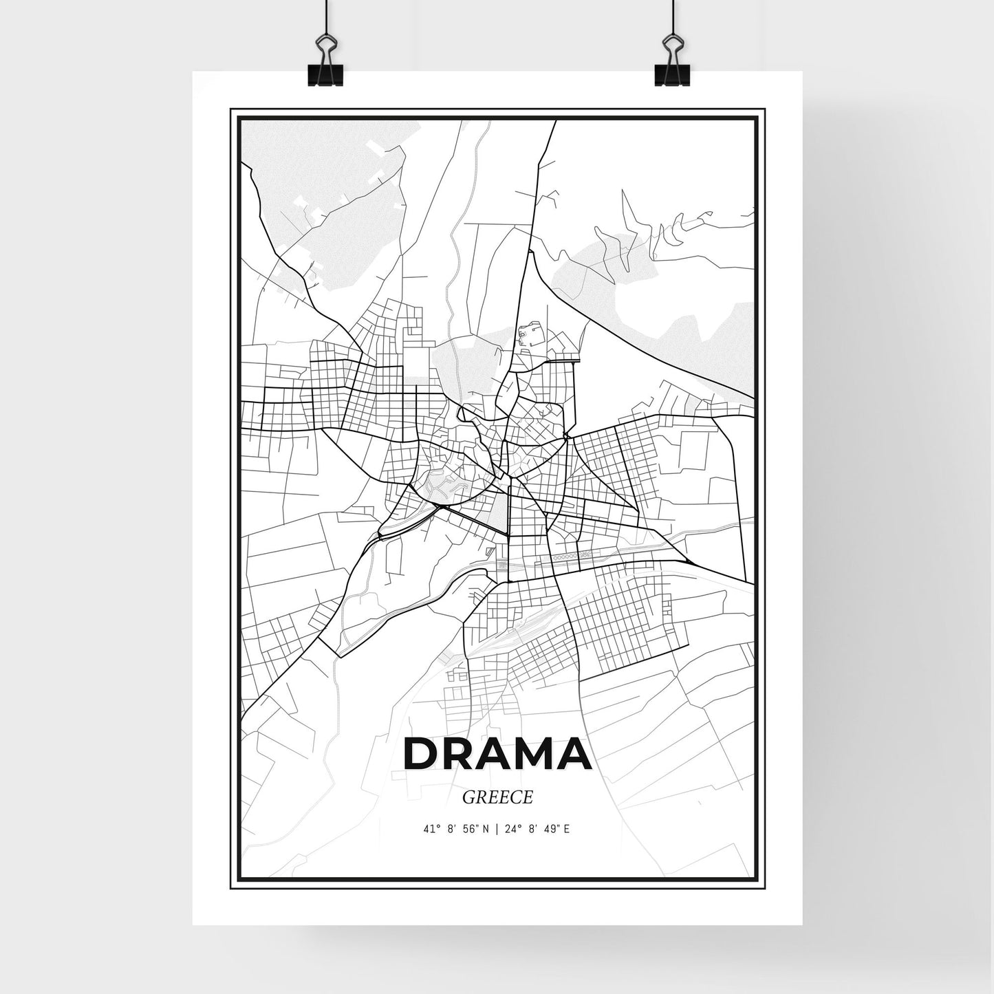 Drama Greece - Premium City Map Poster