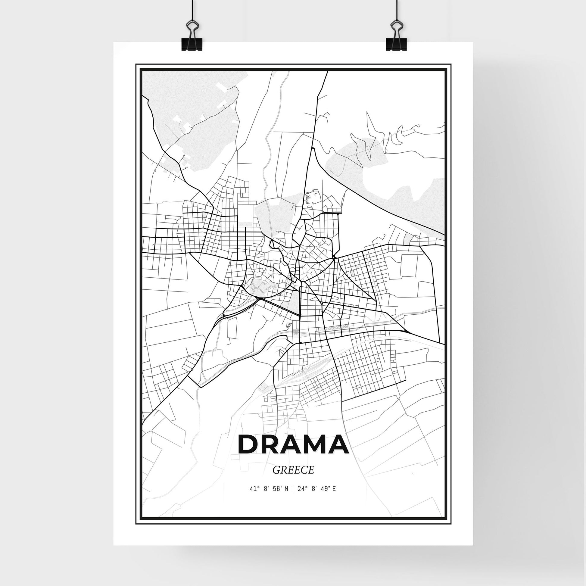 Drama Greece - Premium City Map Poster