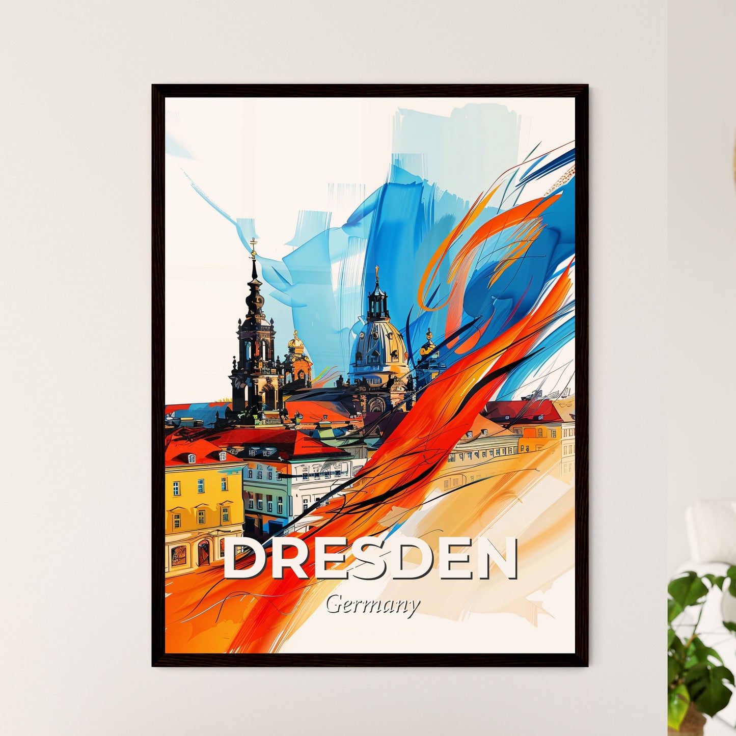 Vibrant Dresden, Germany - A Colorful Painting Of A City