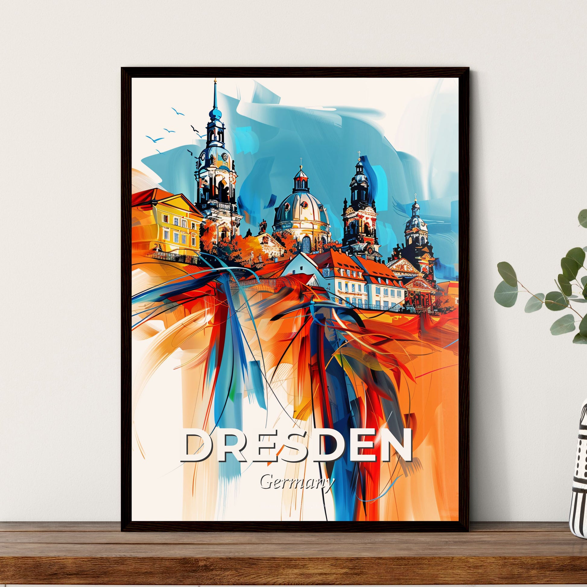 Vibrant Dresden, Germany - A Painting Of A City