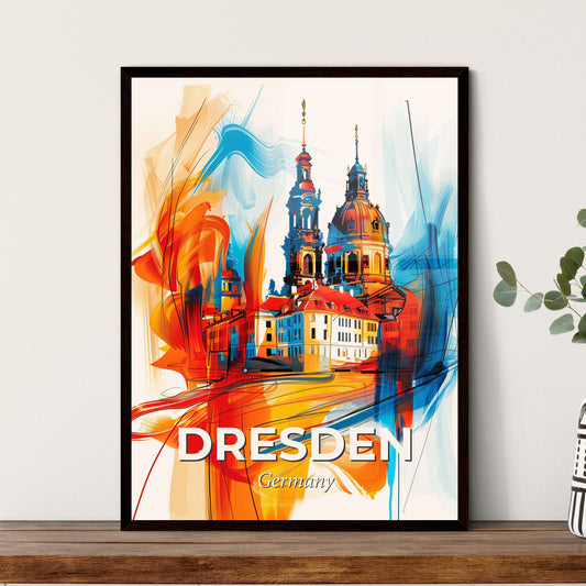 Vibrant Dresden, Germany - A Painting Of A Building