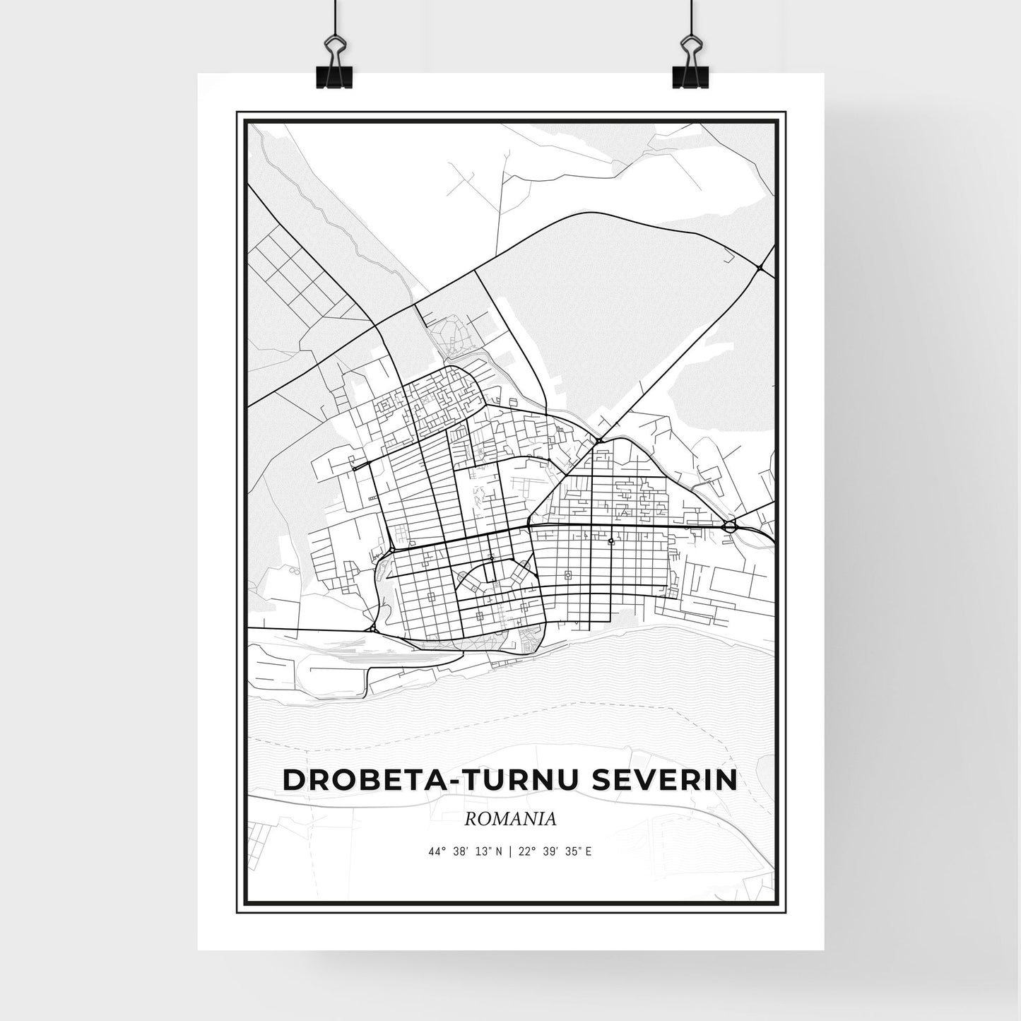 Drobeta-Turnu Severin Romania - Premium City Map Poster