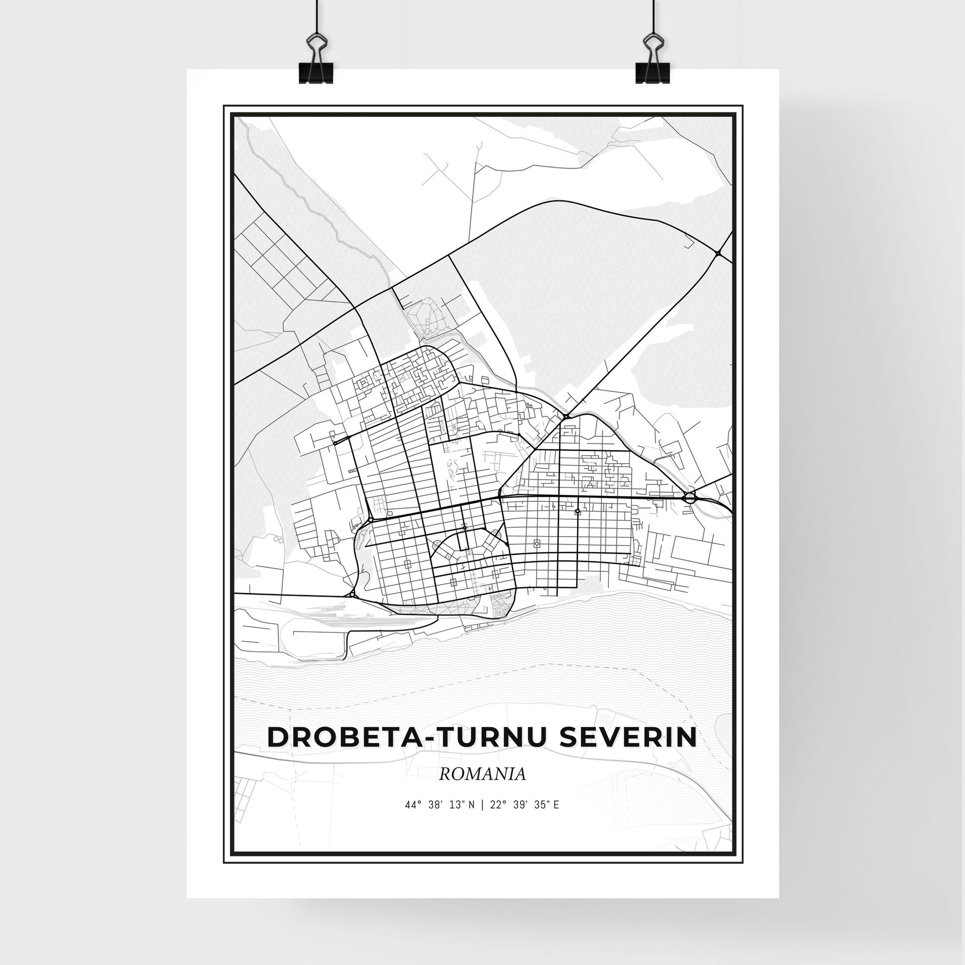 Drobeta-Turnu Severin Romania - Premium City Map Poster