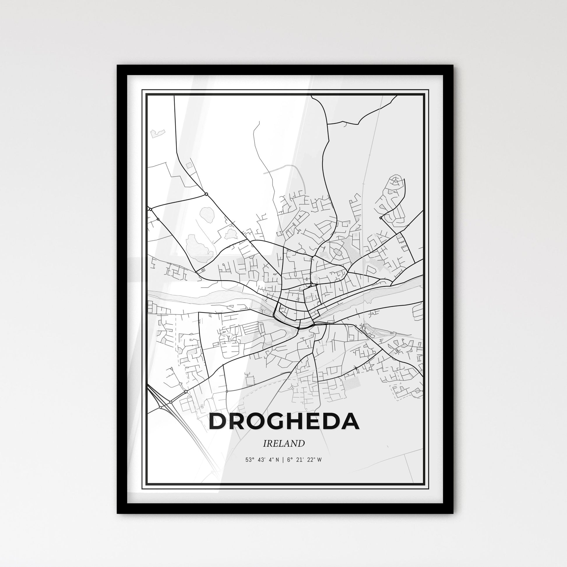 Drogheda Ireland - Scandinavian Style City Map for Modern Home Decor