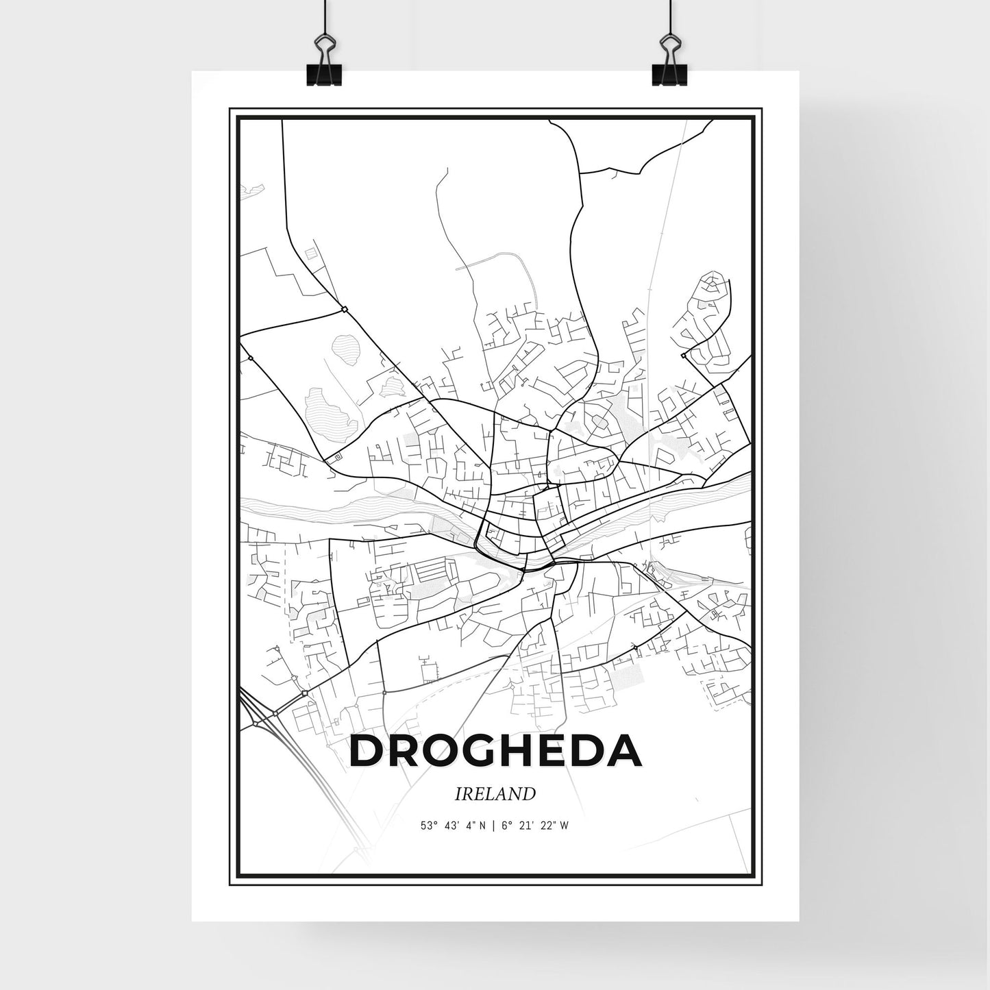 Drogheda Ireland - Premium City Map Poster