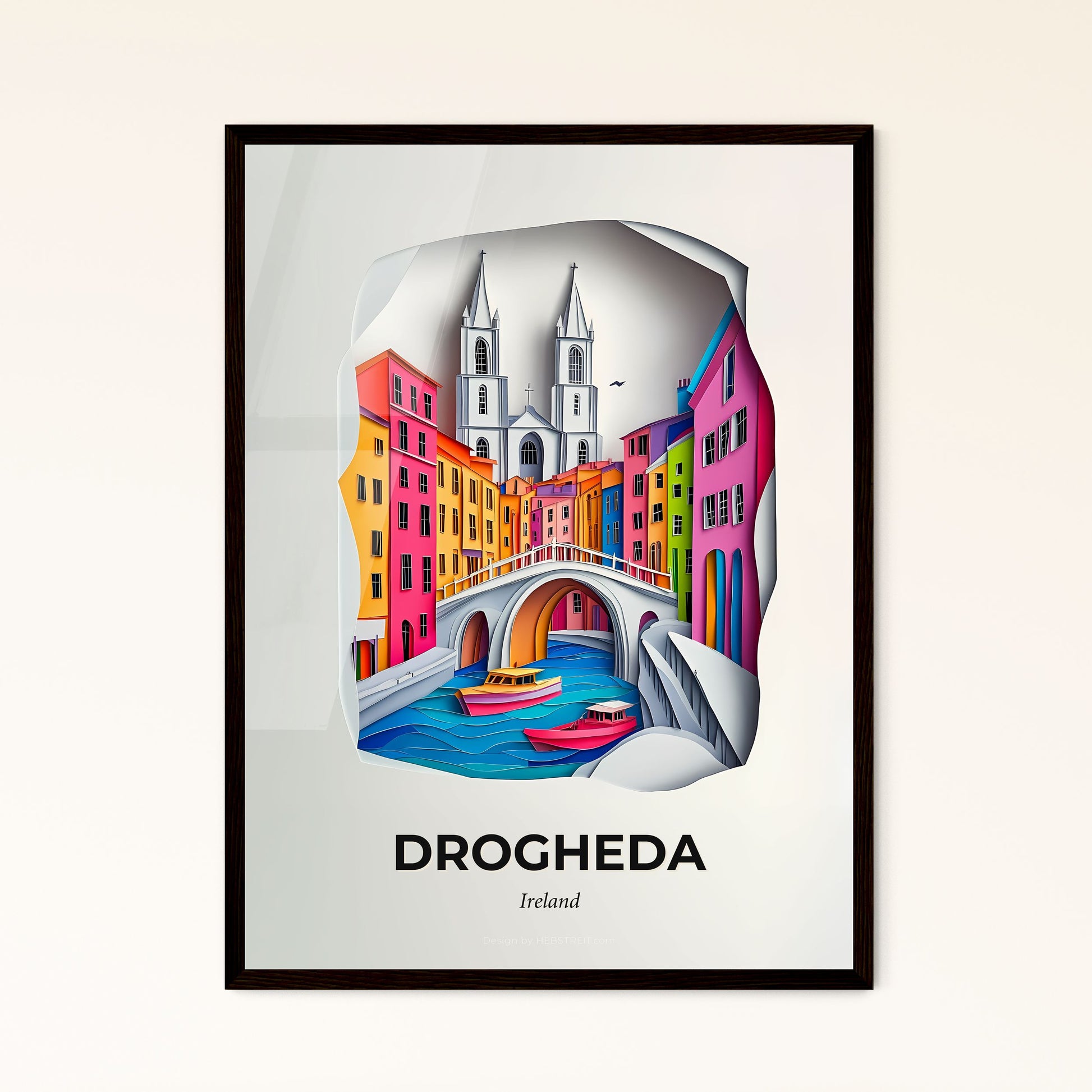 Vivid Drogheda, Ireland - a paper cut of a city with a bridge