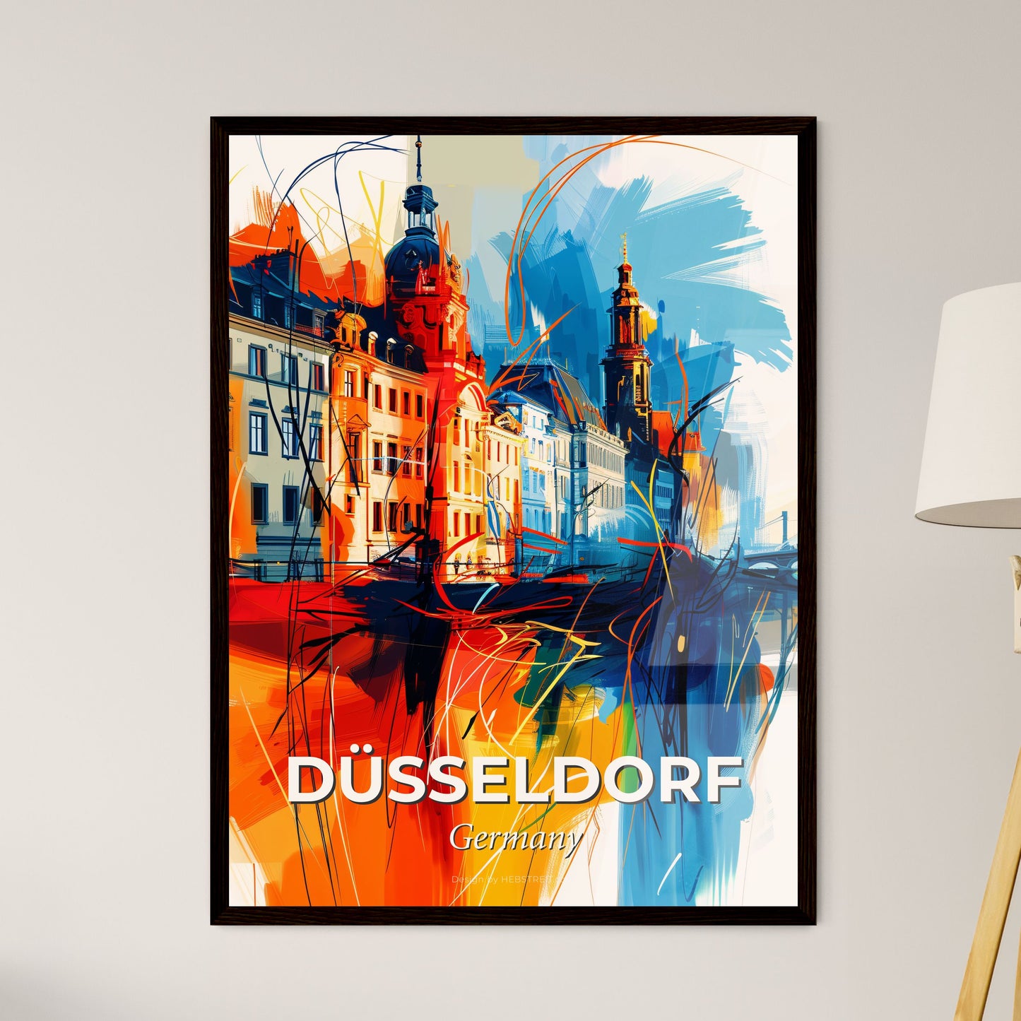 Vibrant Düsseldorf, Germany - A Painting Of A City