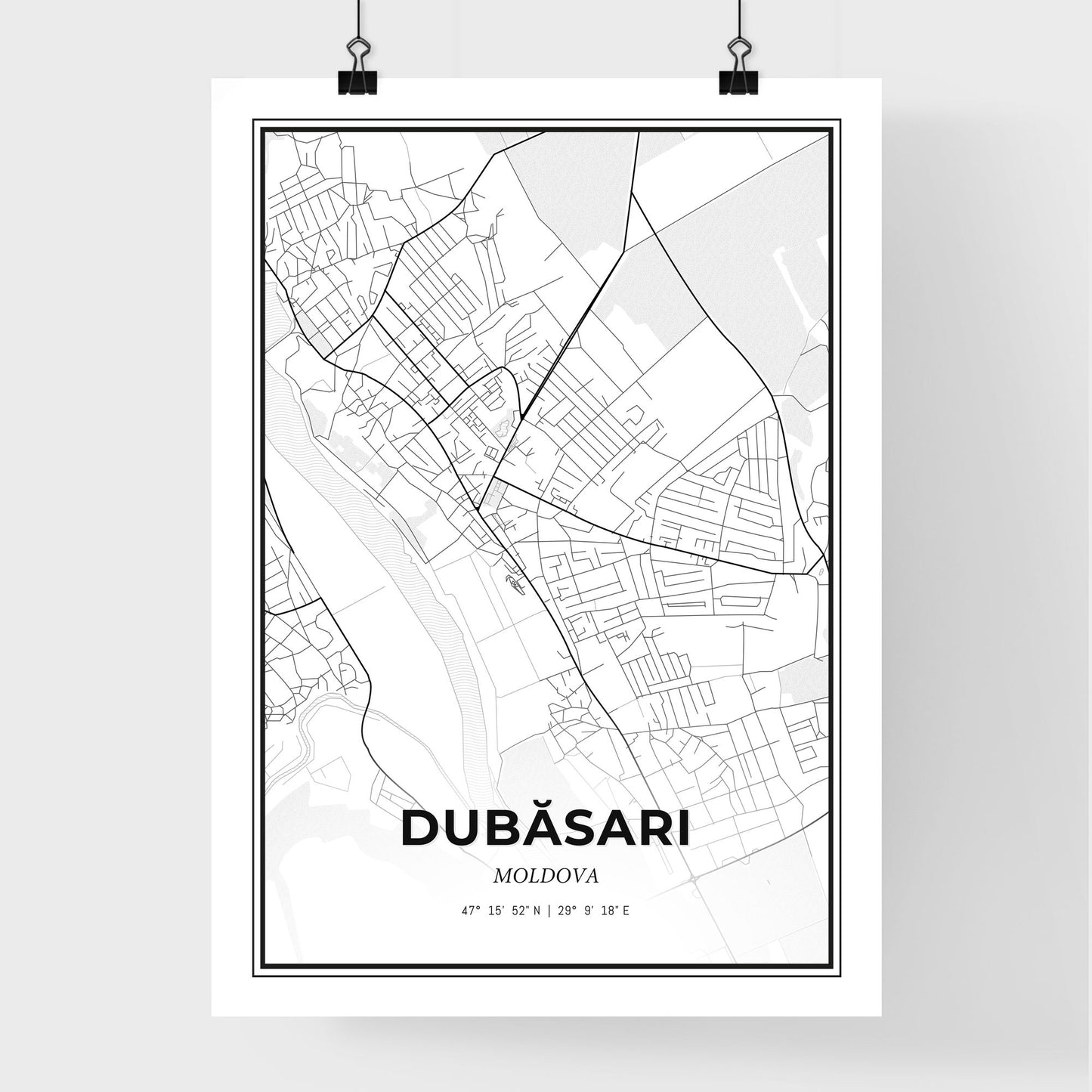 Dubăsari Moldova - Premium City Map Poster