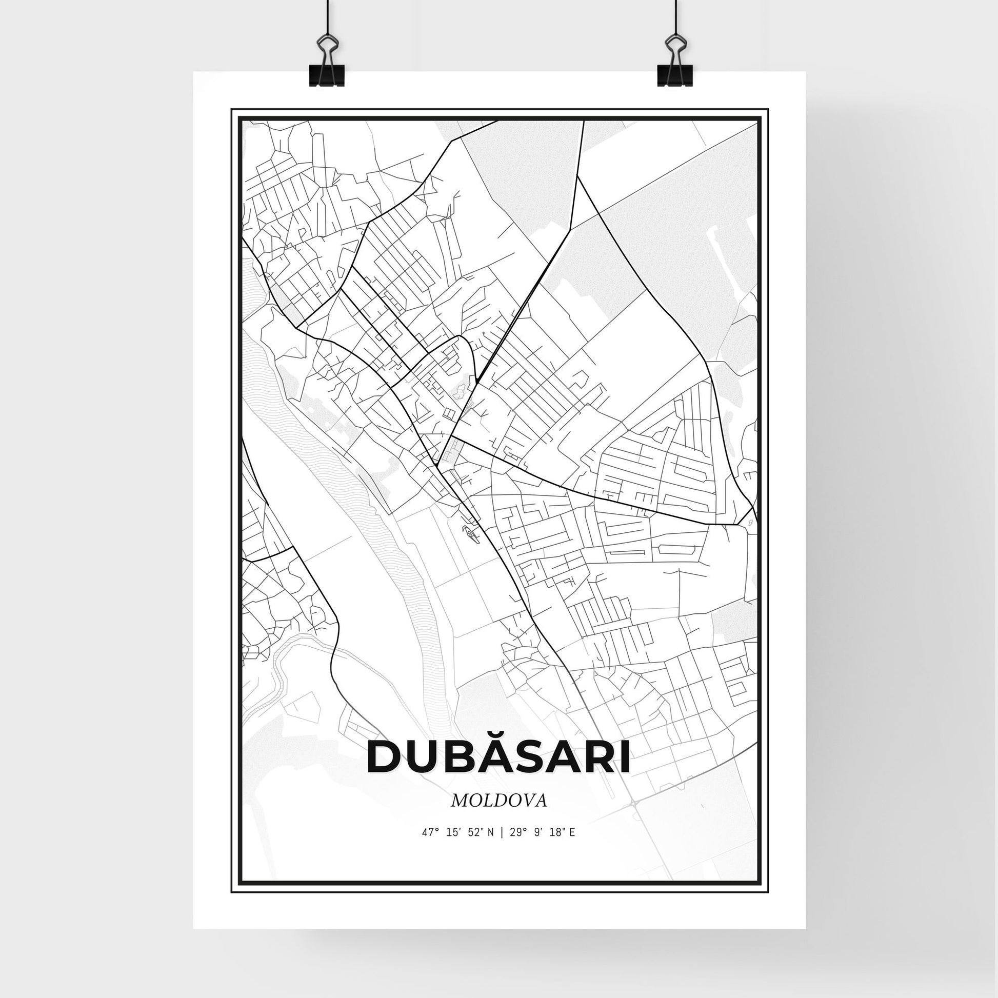 Dubăsari Moldova - Premium City Map Poster