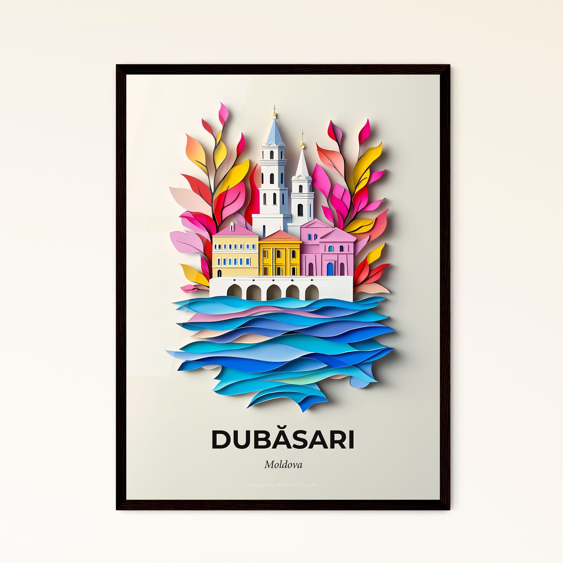 Vivid Dubăsari, Moldova - a paper cut of a city with a bridge