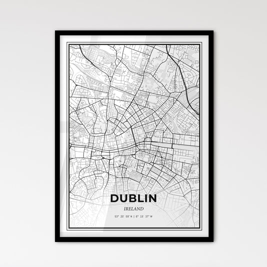 Dublin Ireland - Scandinavian Style City Map for Modern Home Decor