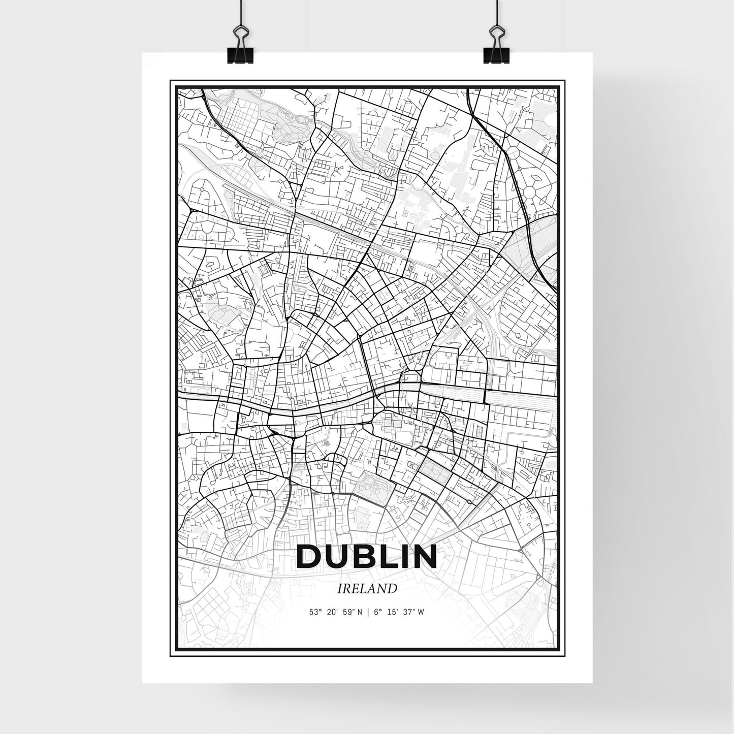 Dublin Ireland - Premium City Map Poster