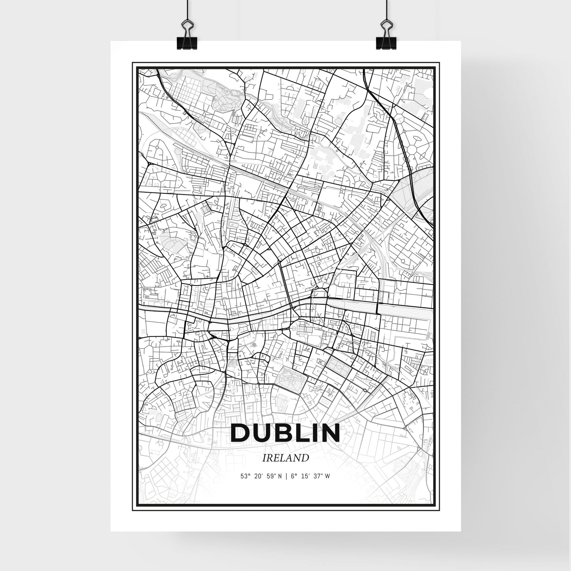 Dublin Ireland - Premium City Map Poster