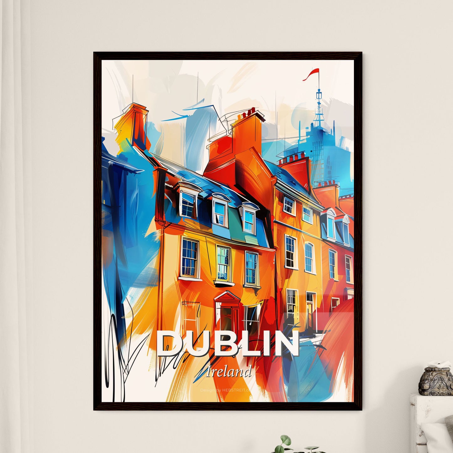 Vibrant Dublin, Ireland - A Colorful Painting Of Buildings