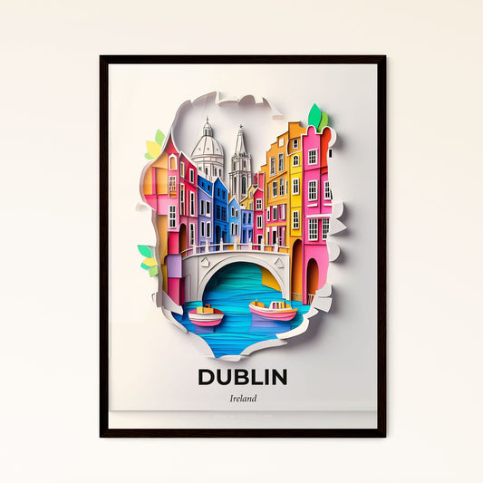 Vivid Dublin, Ireland - a paper cut of a city with a bridge