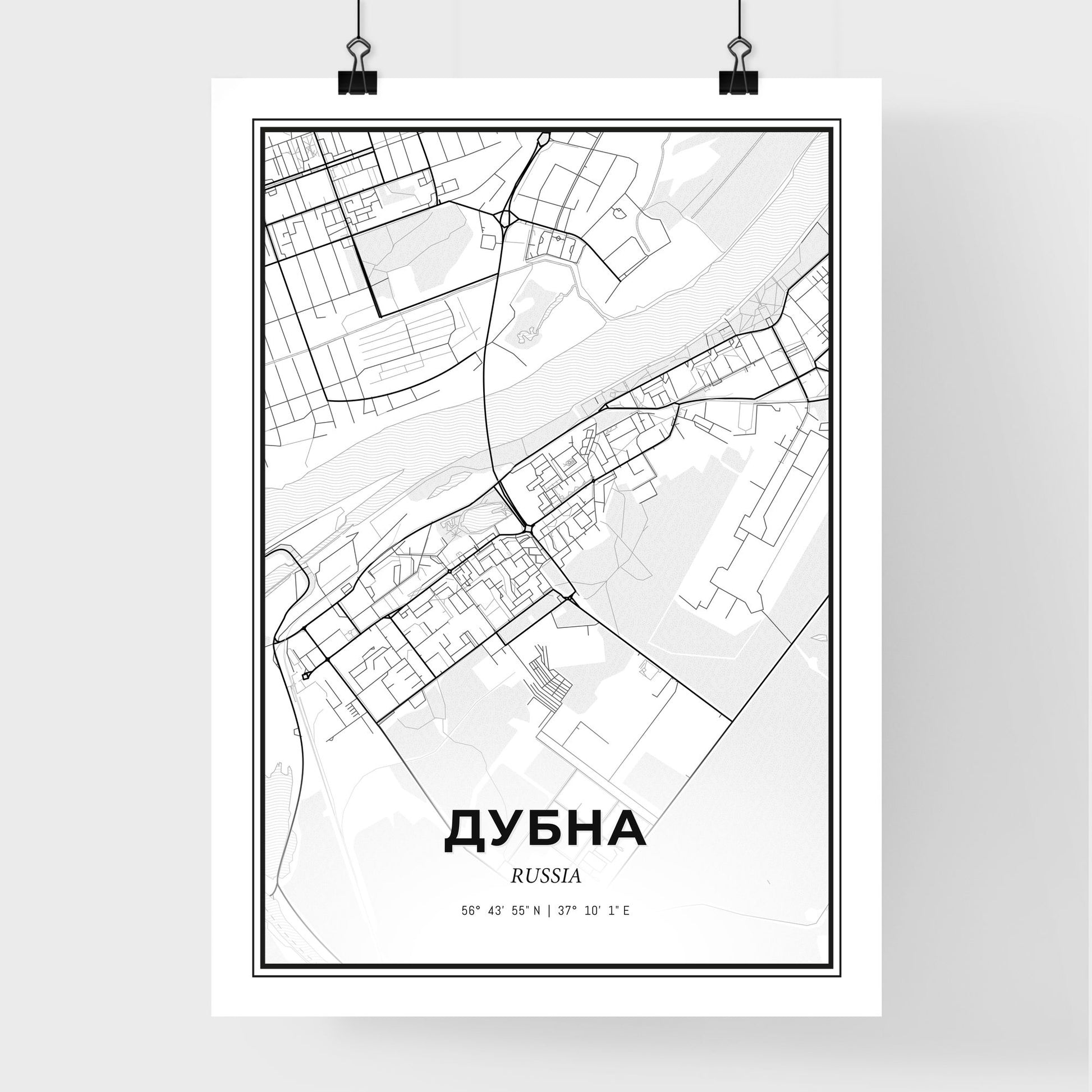 Dubna Russia - Premium City Map Poster