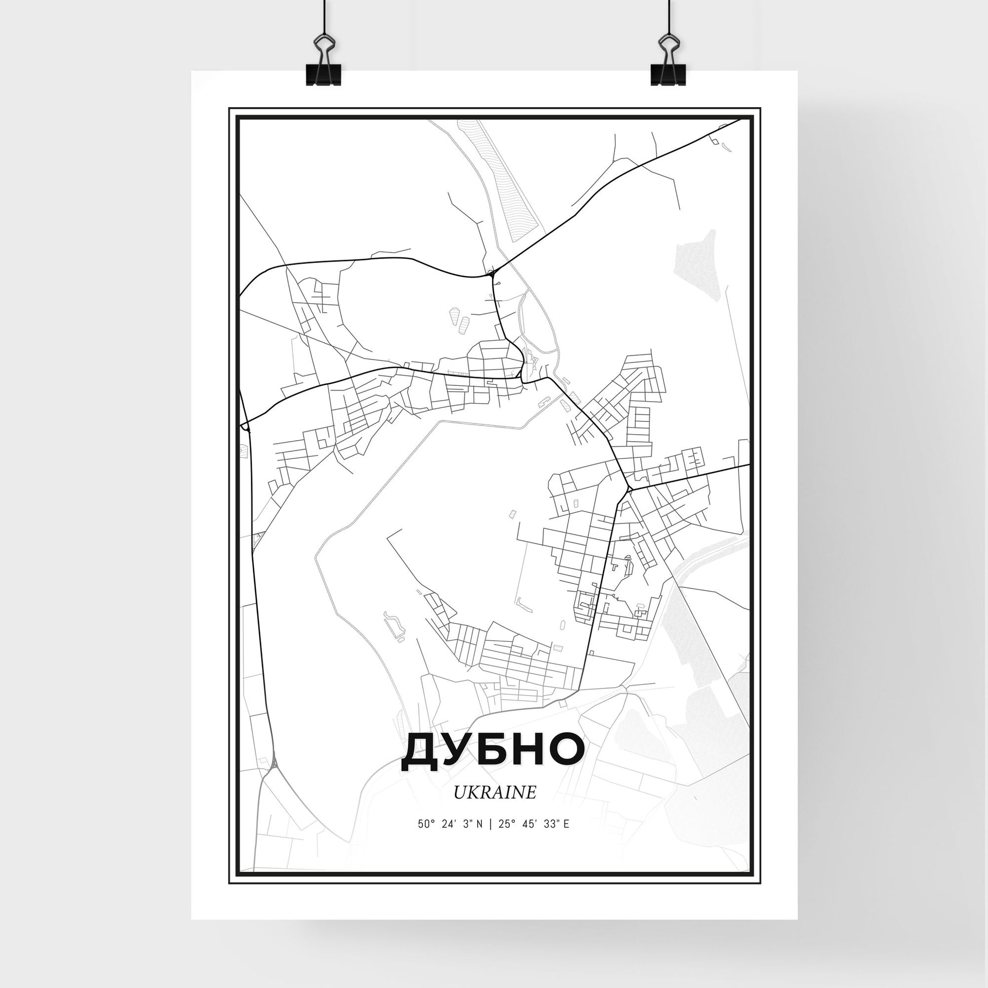 Dubno Ukraine - Premium City Map Poster