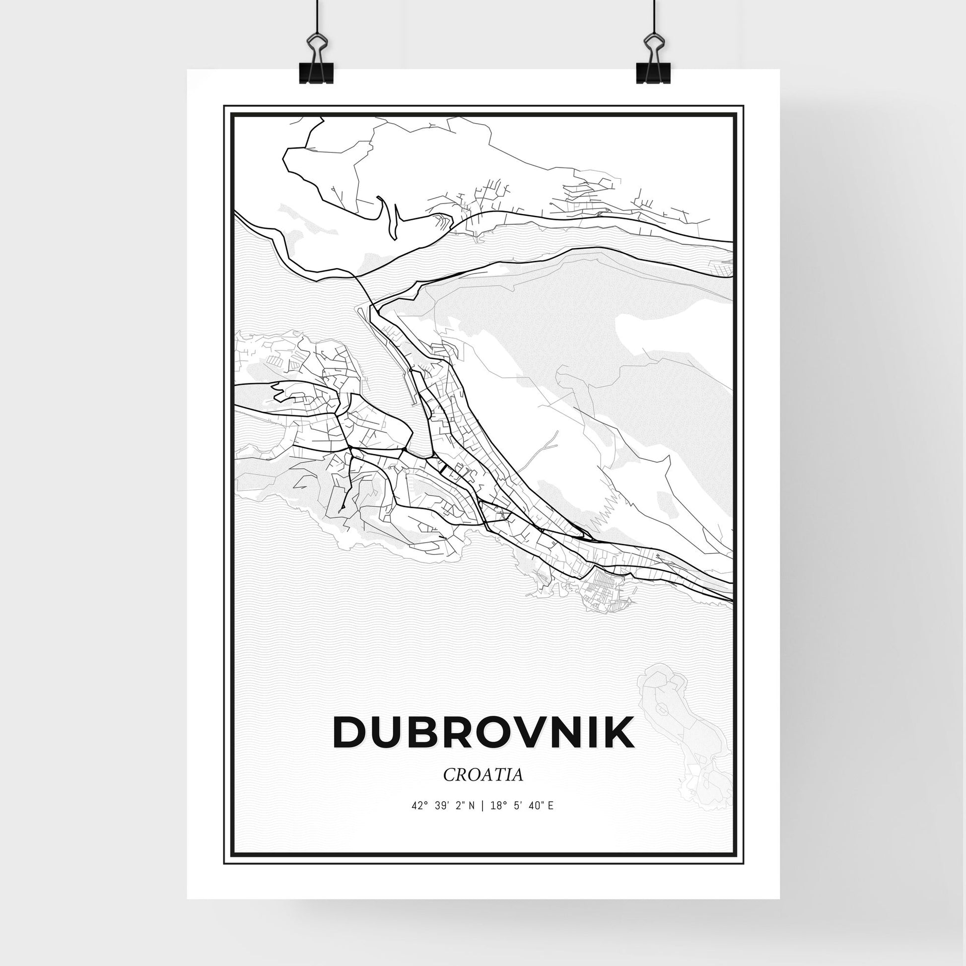 Dubrovnik  Croatia - Premium City Map Poster