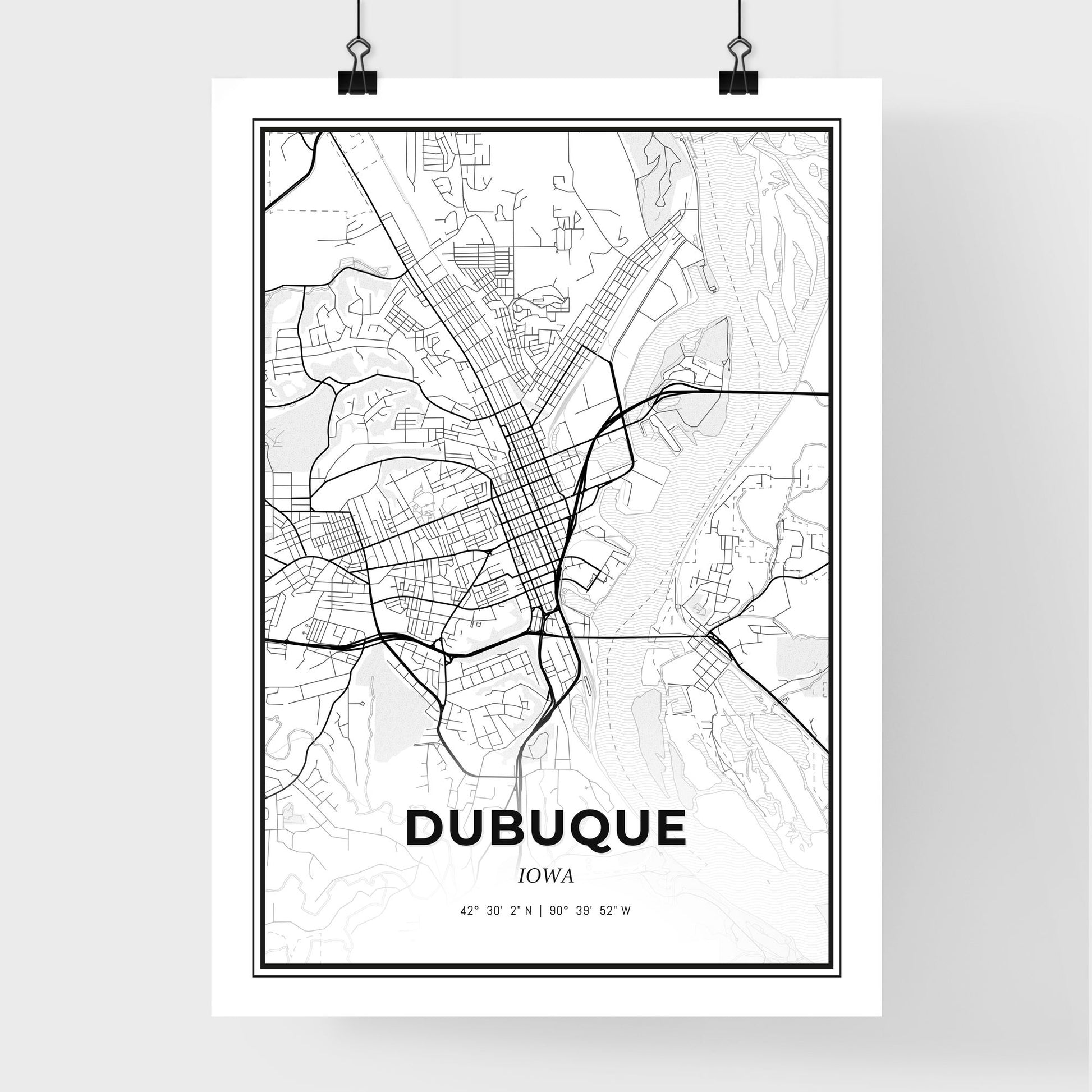 Dubuque Iowa - Premium City Map Poster