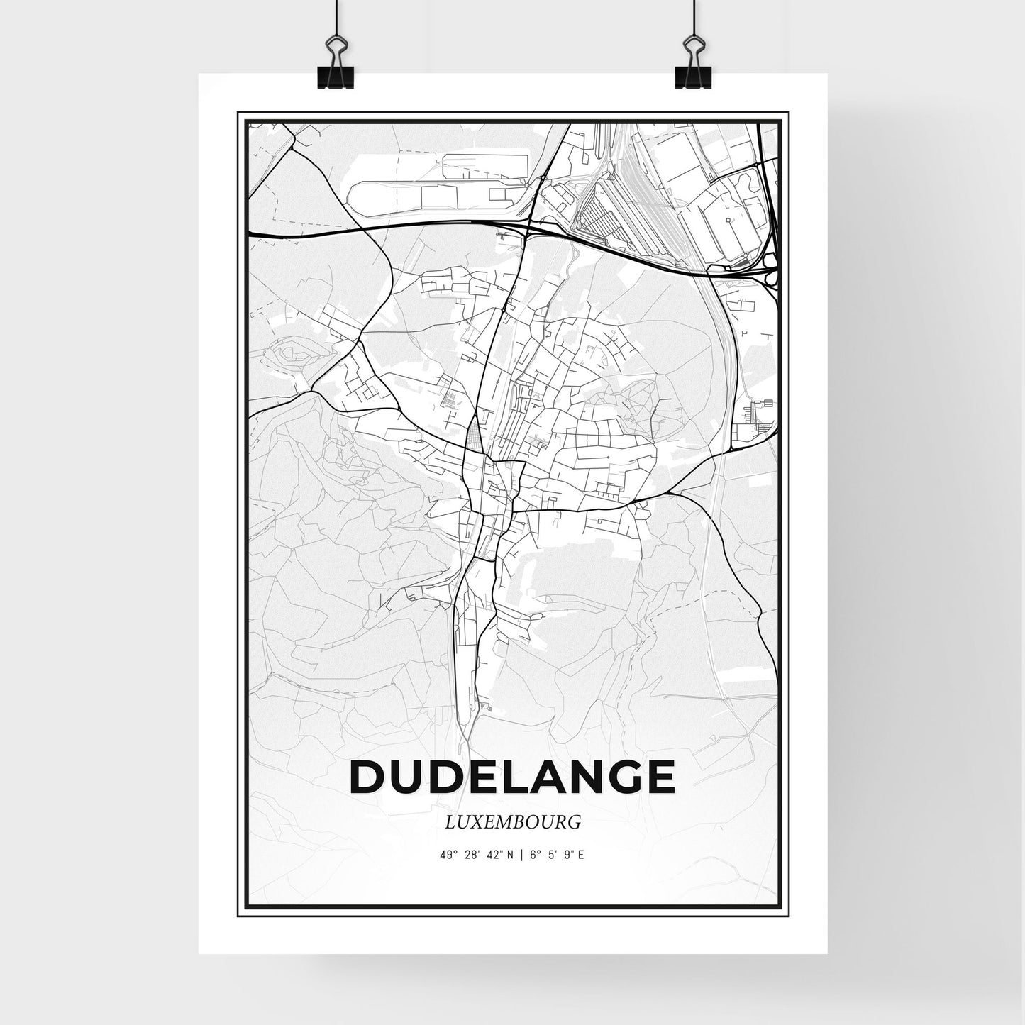 Dudelange Luxembourg - Premium City Map Poster