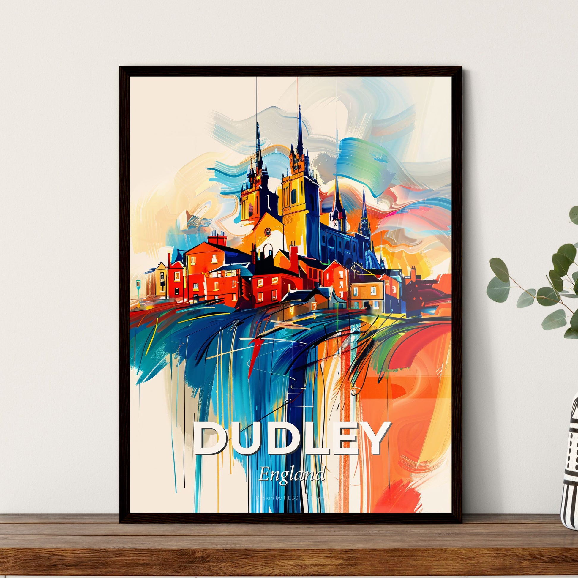 Vibrant Dudley, England - A Painting Of A City