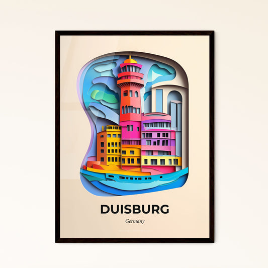 Vivid Duisburg, Germany - a colorful lighthouse in a paper cut out of paper